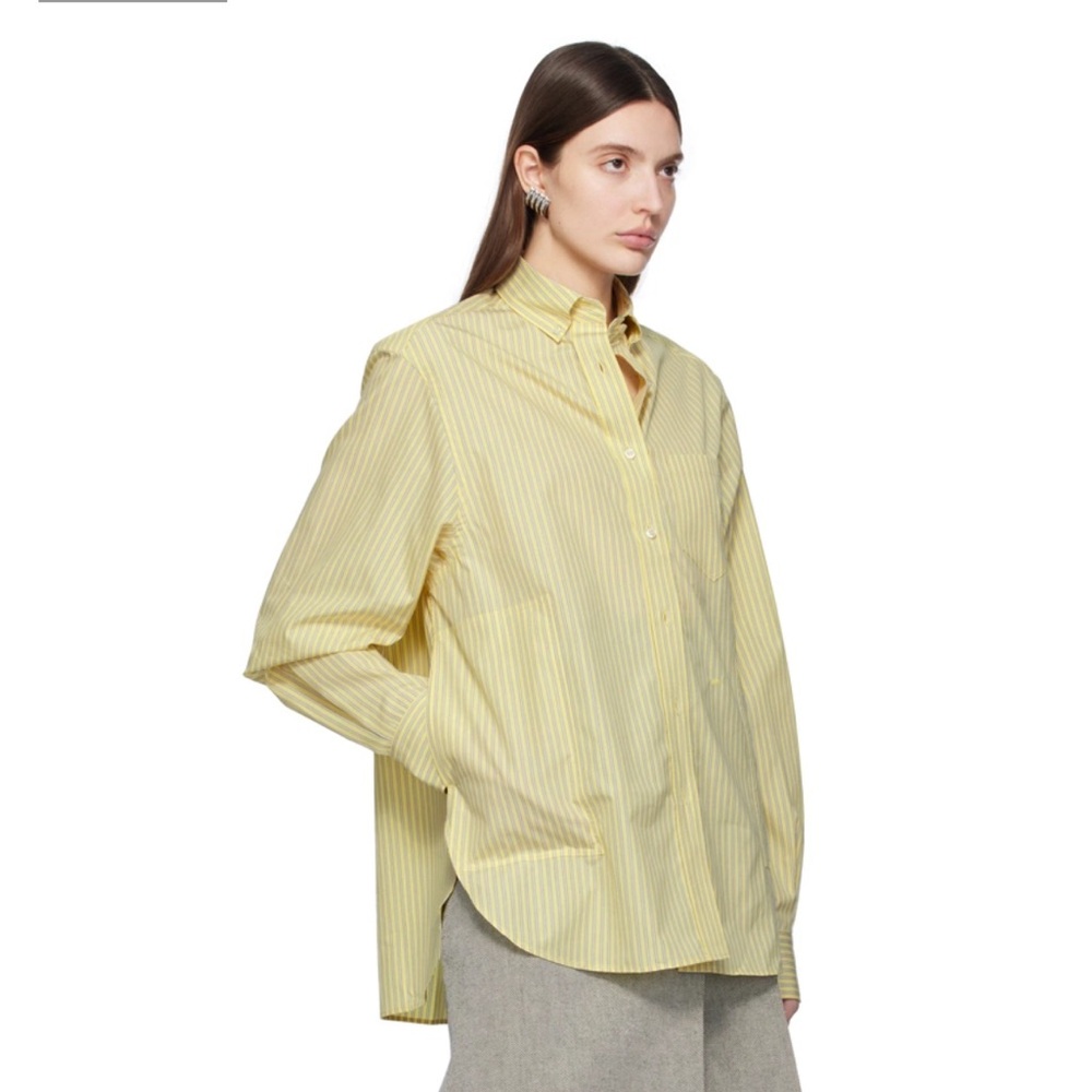 NEW Saks Potts Women's William Striped Shirt 
Muted Yellow Stripe